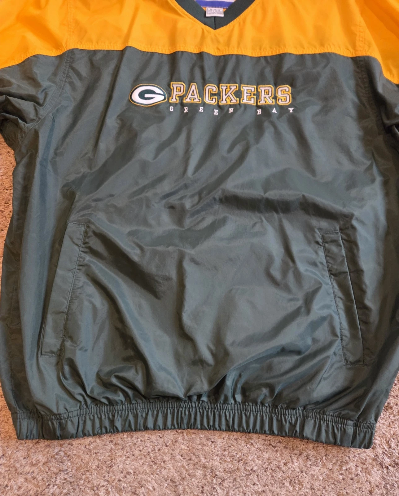 Vintage Reebok Green Bay Packers Pullover Windbreaker Jacket- Size Medium image 3