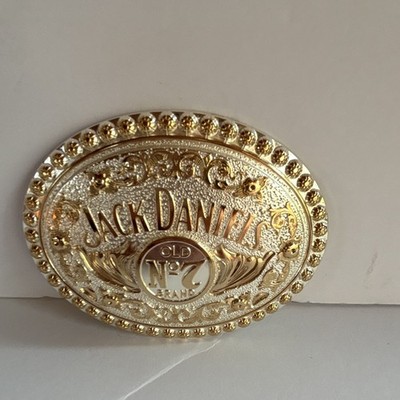 Jack Daniel s Old No. 7 Oval Belt Buckle Gold/Silver Distillery 2006 5021JD