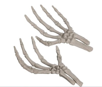 Halloween Human Skeleton Hand Decor 7x5.5 in Set of 2