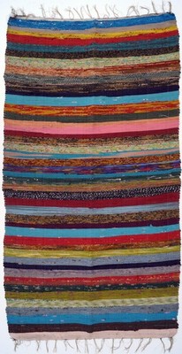 Derber upcycling Flickenteppich, Patchworkteppich 180*95 cm - mix-bunt