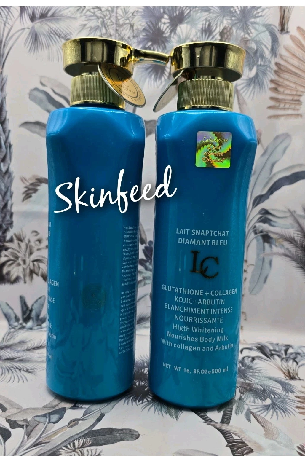 Lait Snaptchat Diamond Bleu Glutathion & Collagen Lotion 500ml AUTHENTIC👌