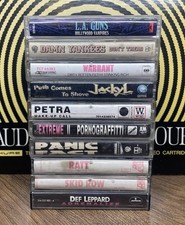 80s Rock Metal Cassette Lot 10 Warrant Skid Row Ratt Def Leppard Jackyl LA Guns