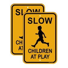 2-Pack "Slow Children at Play" Signs 18x12" Rust Free Aluminum for Street