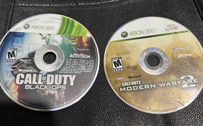 Xbox 360 Call of Duty Bundle Disc Only - Black Ops & Modern Warfare 2 - Tested!