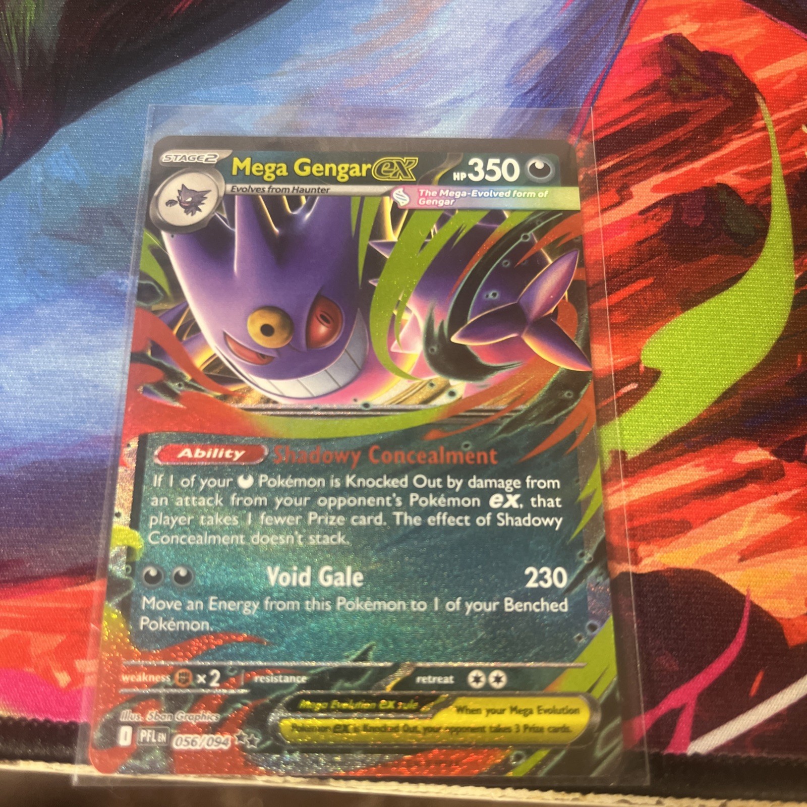 Mega Gengar ex 056/094 Double Rare Phantasmal Flames Pokemon Near Mint