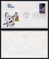 US FDC # 2211 22c Duke Ellington  Ellis  s.cancel 1986, 9Q3387
