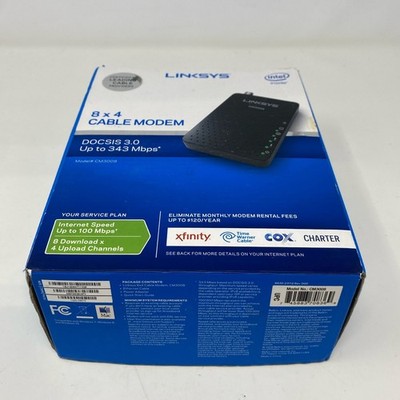 Linksys CM3008 DOCSIS 3.0 8x4 Cable Modem - Black