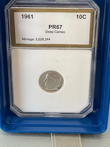 1961 Roosevelt Silver Dime PR67  DEEP CAMEO SILVER