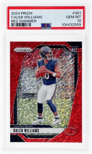 2024 Panini Prizm Caleb Williams Red Shimmer Prizm #301 /35 PSA 10
