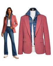  695 VERONICA BEARD Cutaway Dickey Blazer Jacket Sz 8 Coral Pink