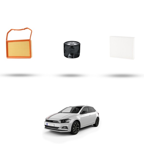 Hoffcar Wartungskit - 3 Filter FüR VW Polo VI (Aw) 1.0 MPI 55KW Ab 2017-image