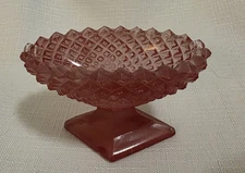 Vintage Westmoreland Glass English Hobnail Pink Pedestal Open Salt Cellar