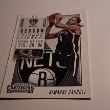 2018-19 Panini Contenders DeMarre Carroll Brooklyn Nets #92 Season Ticket