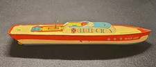 Vintage J. Chein  Peggy Jane  Tin Litho Wind Up Toy Speed Boat US Seller