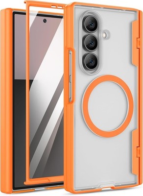 Z Fold 7 Magnetic Case with Hinge Protection and Built-in Screen Protector, Oran