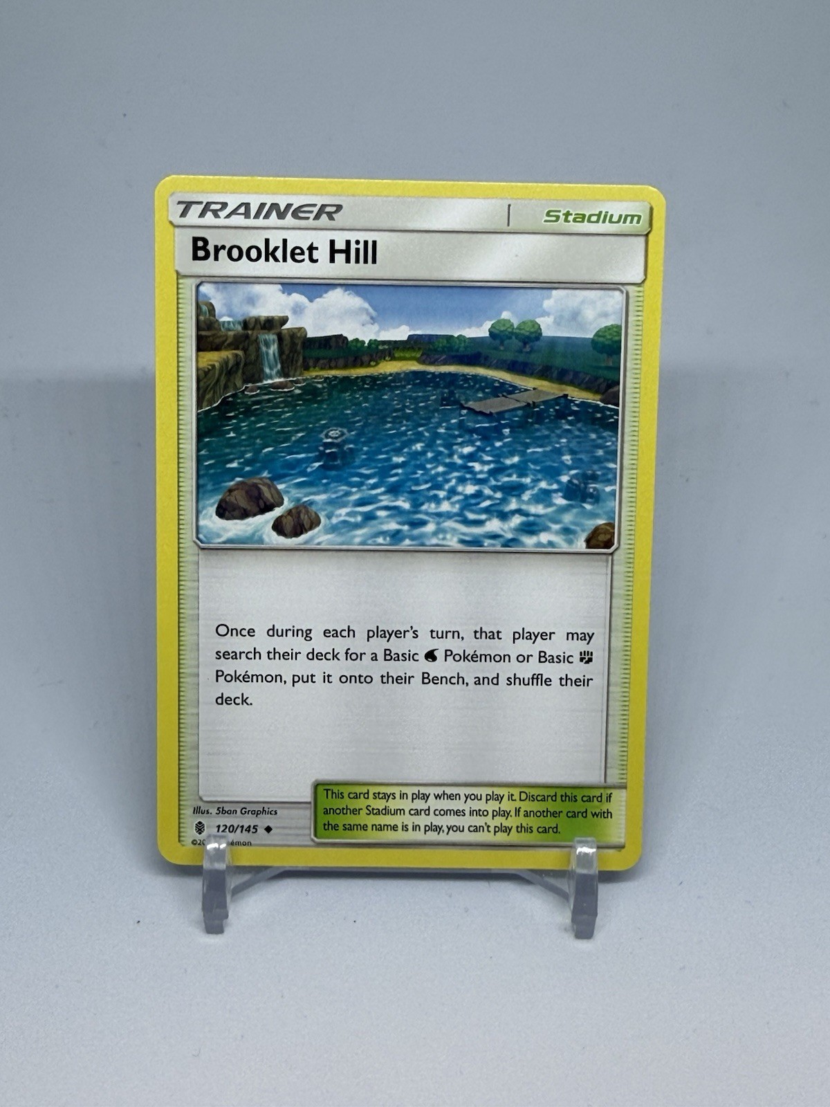 Brooklet Hill 120/145 Uncommon Guardians Rising Sun & Moon Pokemon Card 2017