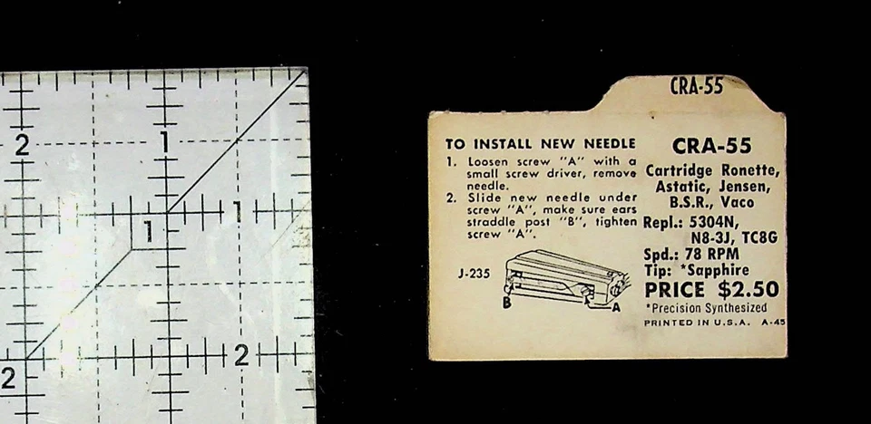 Vintage Jensen Hi-Fi Phonograph Needle CRA-55 NOS Precision USA - Image 4 of 4