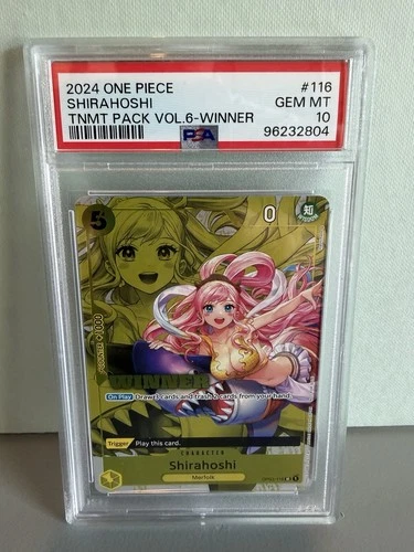 2024 ONE PIECE TOURNAMENT PACK VOL.6 WINNER OP03-116 SHIRAHOSHI GEM MINT PSA 10