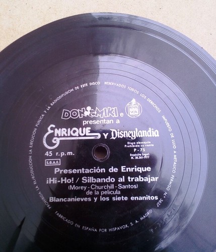 enrique y disneylandia vinilo single 7"