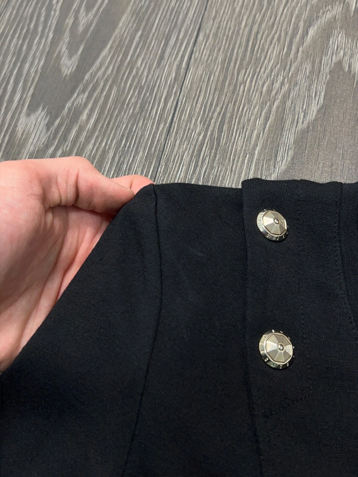 Abito donna Versace Jeans nero manica corta lunghezza ginocchio taglia IT 44 US 8