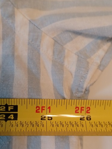 FAHERTY White Blue Stripe Hemp Blend Short Sleeve Button Down Shirt XXL - Picture 3 of 6