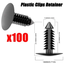 100pcs 8mm Car Auto Bumper Clips Hole Plastic Rivets Fastener Fender Push In Pin