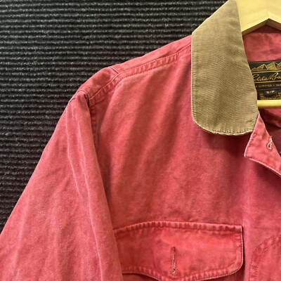 🔥🔥🔥Vintage 90s Eddie Bauer 100% Cotton Coat Men's Small Red