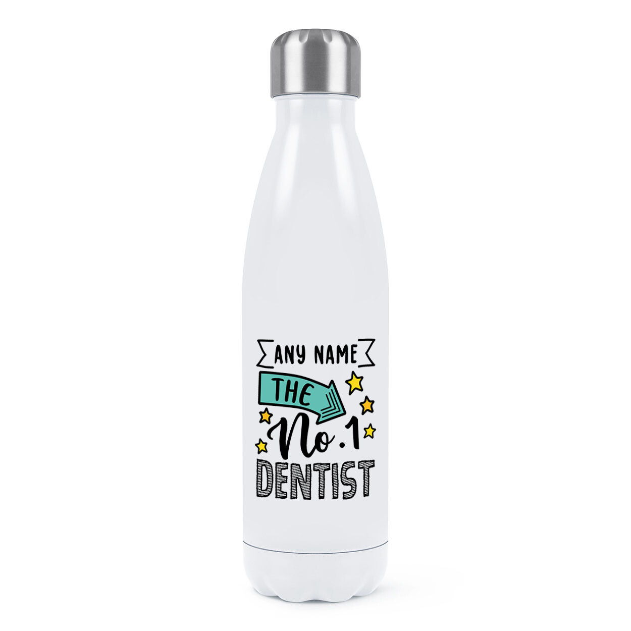 Personalised No.1 Dentist Double Wall Water Bottle Worlds Best Awesome Thank You