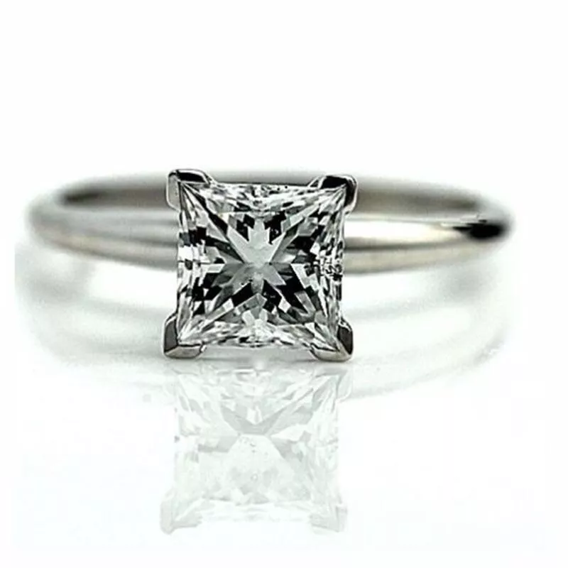 Diamond Engagement Ring Solitaire 4K White Gold 2.30 Carat
