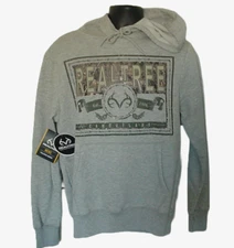 Realtree Men's Graphic Print Logo Lightweight Grey Pullover Hoodie Sweatshirt