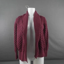 Banana Republic Womens Cardigan Small Purple Chunky Knit Cozycore Grandma Chic