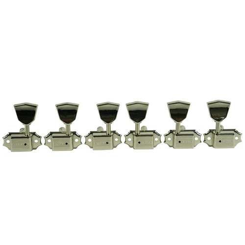 NEW Kluson Single Line 3X3 Tuners, Nickel With Metal Keystone Buttons, KD-3-NM