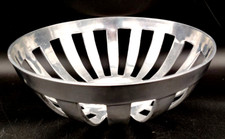 Scandinavian Design Lg Chrome Plated Fruit Bowl Centerpiece Footed 12 x 5 in