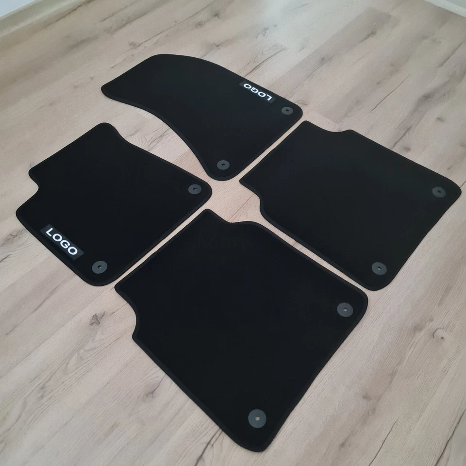 汽车脚垫适用于奥迪 A4 Cabriolet 丝绒黑色地毯防水全天候 — 第 3/4 张图片
