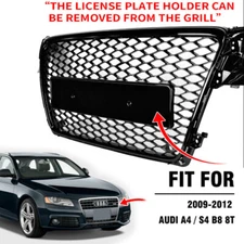 Honeycomb Sport Mesh RS4 Style  Grille Grill Black For 2009-12 Audi A4/S4 B8 8T