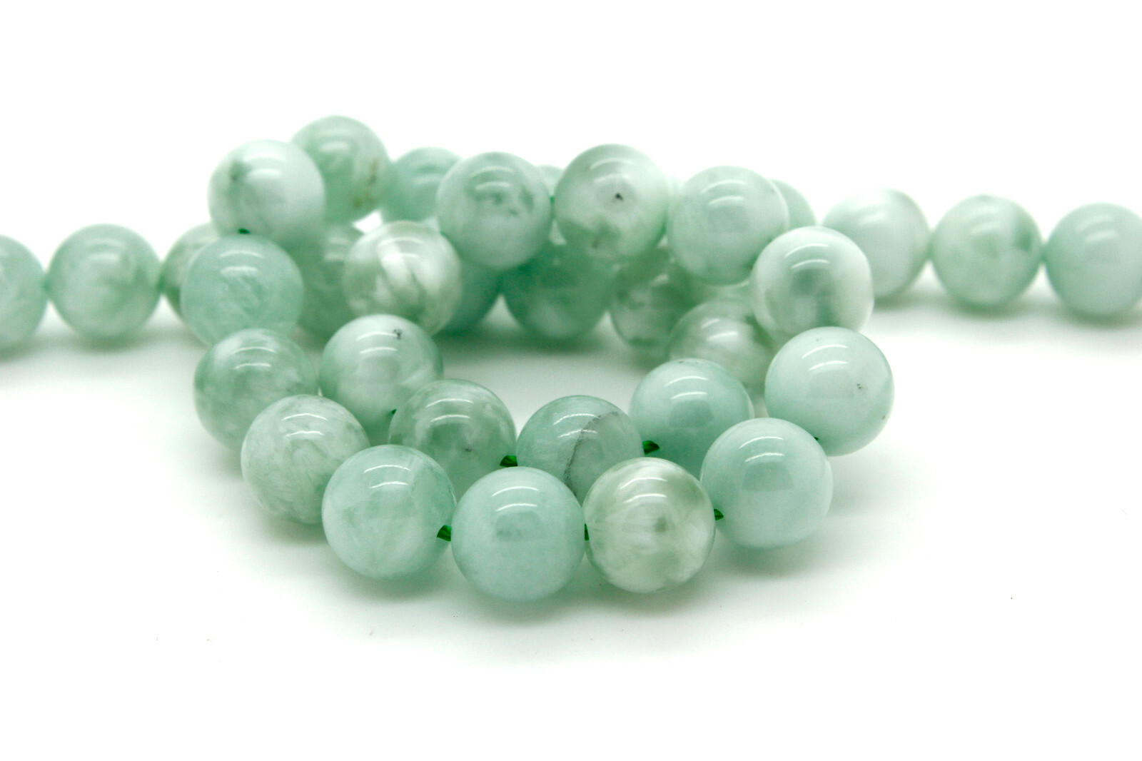Translucent Angelite Natural Angelite, Green Angelite Smooth Round Sphere Gemstone Beads ...