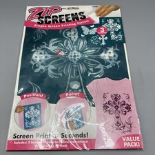 Zip Screens Screen Printing System Crafts Crafting Set of 3 Screens T-shirts bag