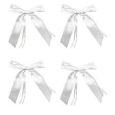 Hochzeit Auto-Schleifen 4er SetSatin weiß Deko Hochzeitsdeko Cardeko Autodeko 