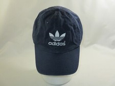 Vtg. Adidas Trefoil Dark Blue Spell-Out Strapback Cap Hat OSFA
