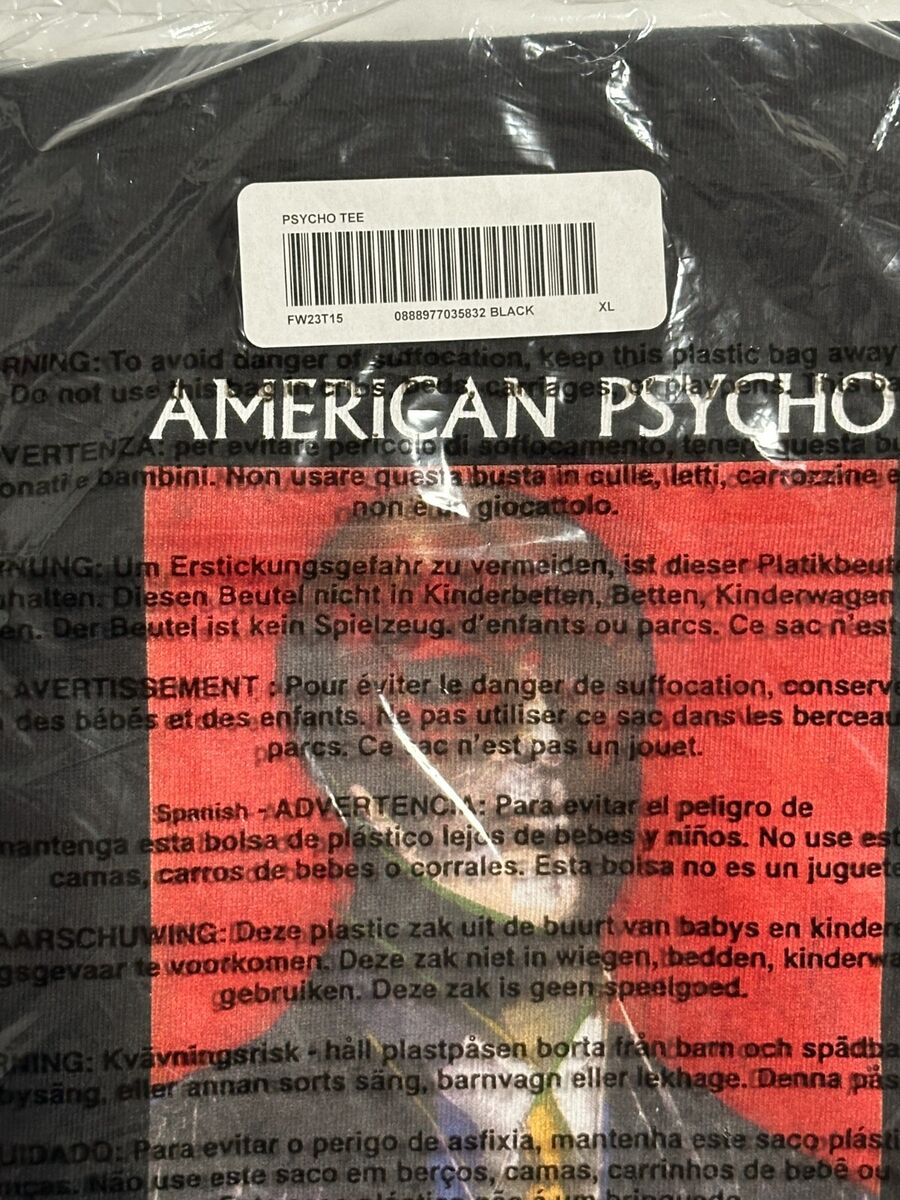 SUPREME AMERICAN PSYCHO TEE (BLACK) (XL) FW23 BANDANA CAMO SUPREME AMERICAN PSYCHO TEE (BLACK) (XL) FW23 BANDANA CAMO