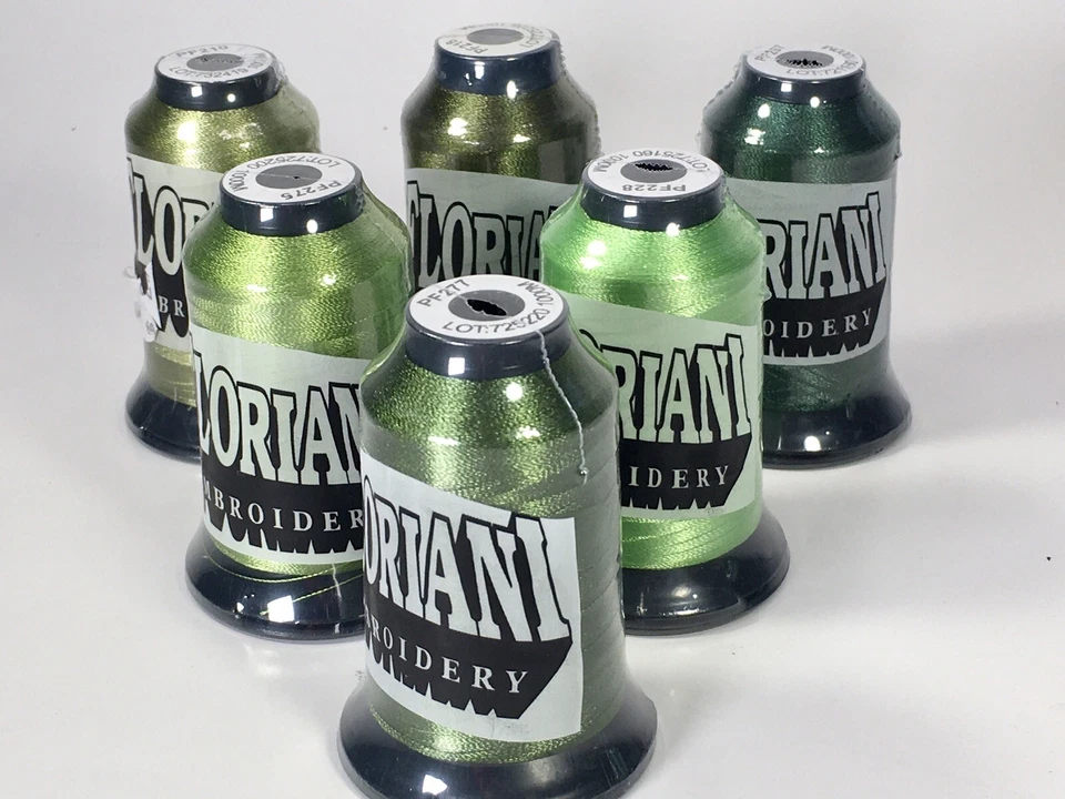New SIX Shades Of Green Floriani Polyester Embroidery Thread Lot - Image 2 of 4