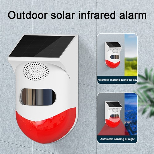 Solar Strobe Siren Wifi GSM Alarm Wireless Outdoor Motion Home Burglar System