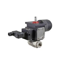 Gemini 2" NPT SS DBL Acting Pneu Act Valve w/Limit Switch  Solenoid 24VDC