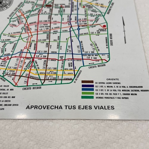 MEXICO CITY METRO (SUBWAY) GUIDE MAP VINTAGE PLASTIC 6.5X7.5" - Picture 4 of 8