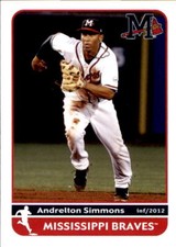 2012 Mississippi Braves Grandstand #31 Andrelton Simmons Willemstad Curacao Card