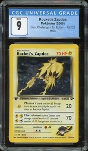 2000 Pokemon Gym Challenge #15 Rocket's Zapdos Holo 1st Edition CGC 9