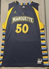Mens Marquette Basketball Jersey #50 Player Issue PE Navy Size 54 L+2  2014-2015