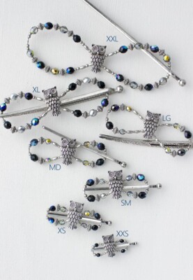 Lilla Rose Night Owl Silver Flexi Hair Clip FX-2165 M (Medium)