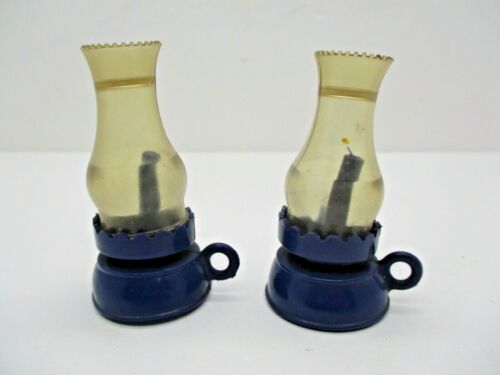Pequeñas lámparas de aceite de plástico vintage - Imagen 1 de 4