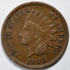 1908 Indian Head Penny Cent Extremely Fine (XF)